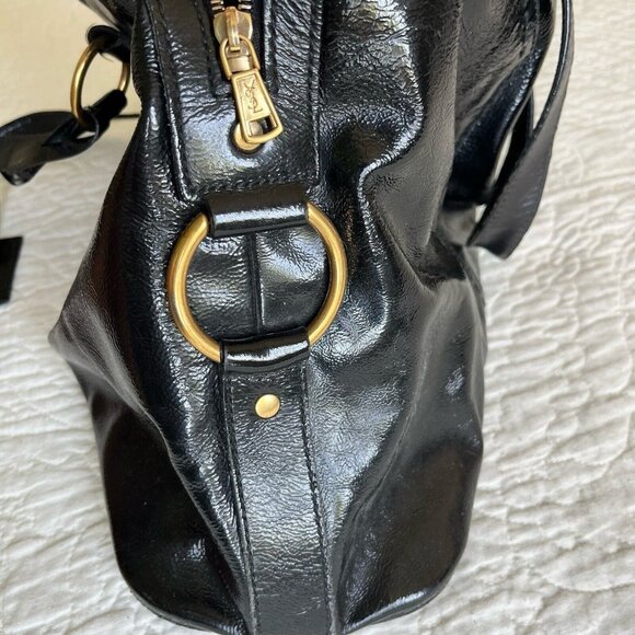 YSL Yves Saint Laurent Muse Bag Black Leather Large Satchel Shoulder Bag - Picture 5 of 6